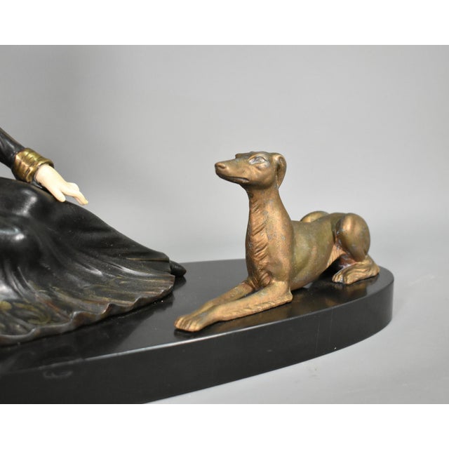 Art Deco French Metal & Marble Sculpture by Salvatore Melani, 1920s For Sale - Image 6 of 16