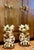 Late 19th Century Antique Hand Painted Porcelain Urn Table Lamps in the Style of Capodimonte on Engraved Brass Pedestal Bases- a Pair For Sale - Image 5 of 12