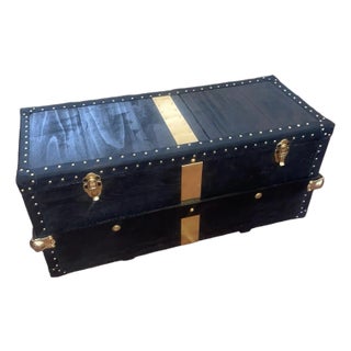 Steamer Trunk Custom Build in Ebony For Sale
