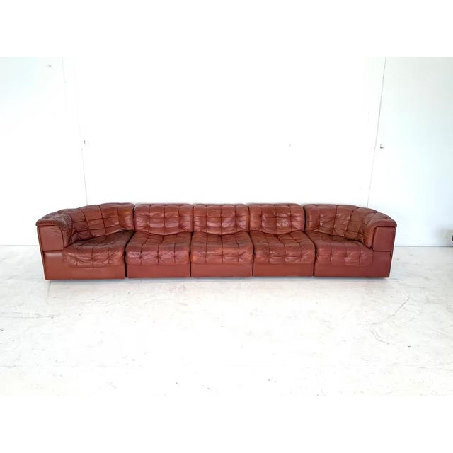 DS-11 Modular Leather Sofa from de Sede, Set of 5 For Sale - Image 4 of 18