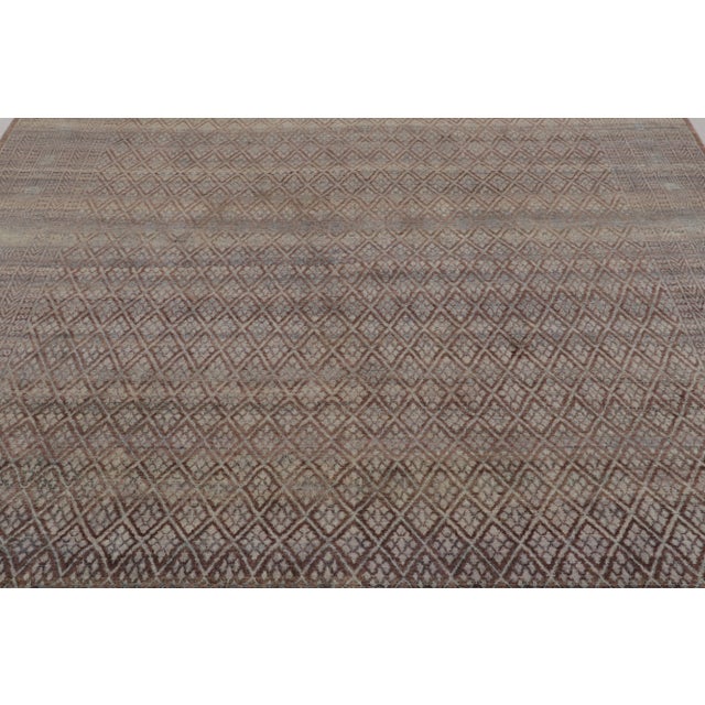 Rug & Kilim Rug & Kilim's Modern Classics Rug in Antique Mauve and Taupe Geometric Patterns For Sale - Image 4 of 8