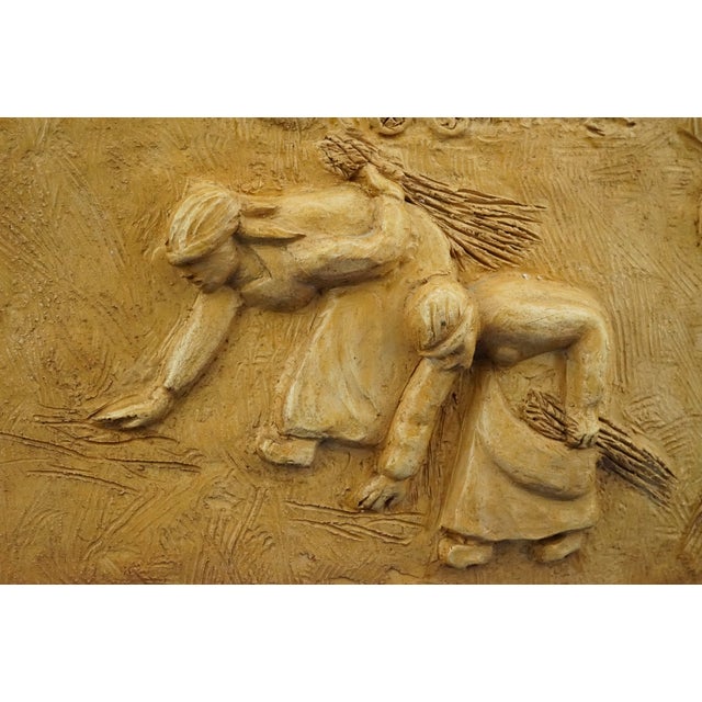 Bucci Melandri School The Gleaners Bas-Relief Plaque in Ceramic Faenza by Aldo Bacchilega, Italy, Early 1900s For Sale - Image 17 of 18