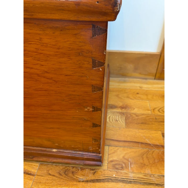 Farmhouse Antique Pine Six Board Blanket Chest For Sale - Image 3 of 12