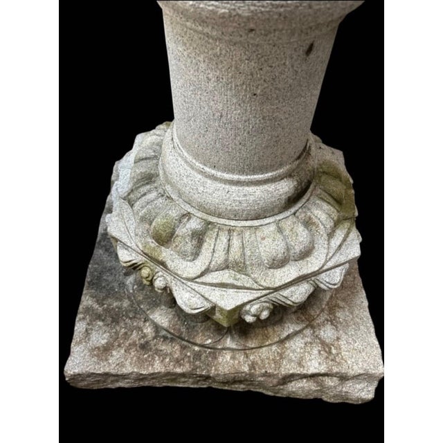 Vintage Japanese Pagoda Kimachi Stone Garden Lantern – 67" For Sale - Image 4 of 12