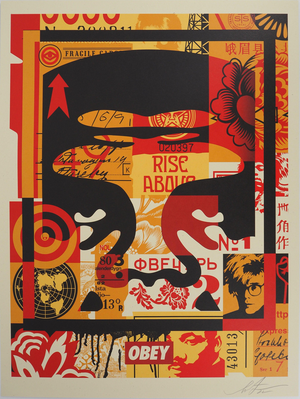 Shepard Fairey, Face Collage I, Lithograph
