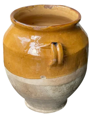 Small Yellow Glazed Ceramic Confit Jar