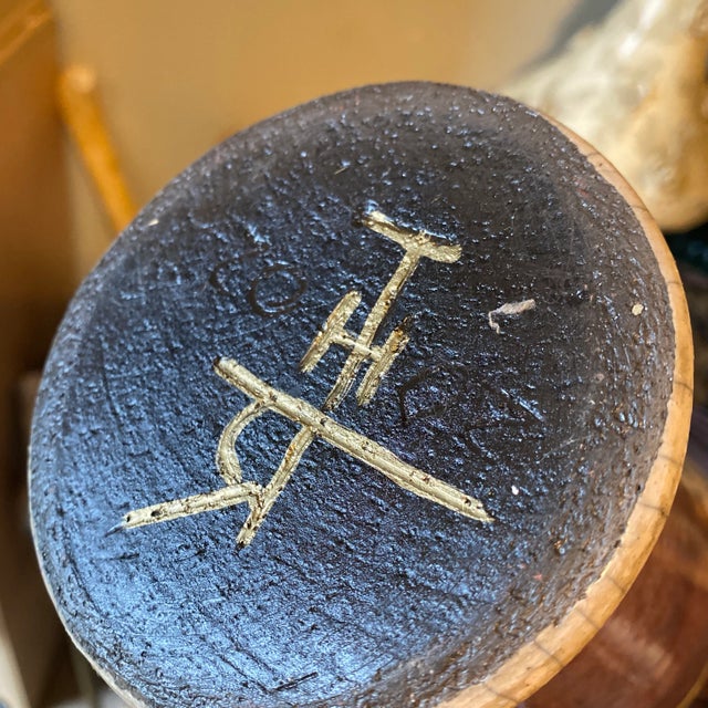 1980s Handmade Ceramic Pottery Vase For Sale - Image 4 of 6