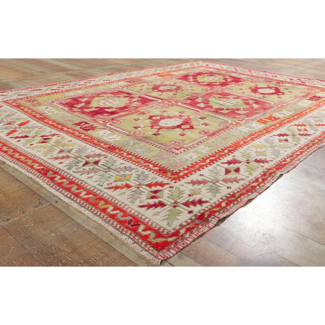 Vintage Turkish Oushak Rug - 06'03 X 08'09 For Sale - Image 4 of 10