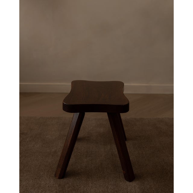 Vintage Organic Shaped Wooden Stool For Sale - Image 4 of 8