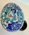 Vintage Display Size Blue Floral Cloisonné Egg on Wood Stand For Sale - Image 10 of 12