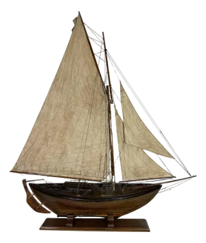 Antique Pond Model of a Double Ended Sloop