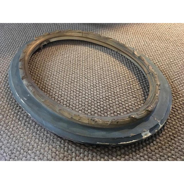 Early 19th Century Neoclassical Handmade Oval Grey and Gold Wood Frame, Italy For Sale - Image 13 of 18