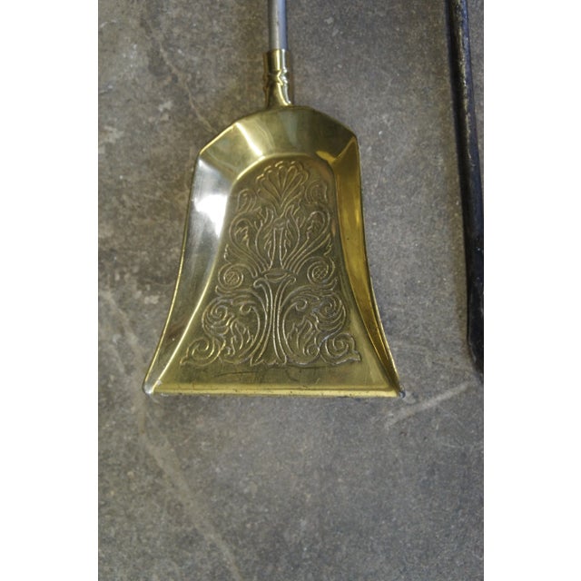 Vintage American Colonial Style Brass Fireplace Tools Hearthware Cannon Ball For Sale - Image 9 of 13