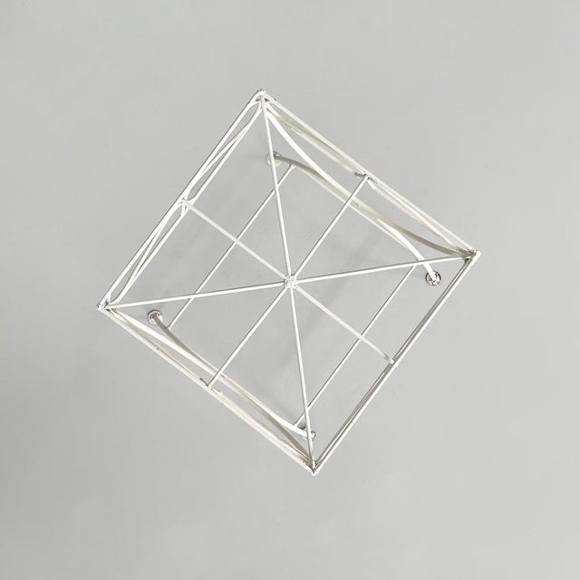 Mid-Century Modern Italian White Iron Stools with Pillow, 1960s, Set of 2 For Sale - Image 13 of 15