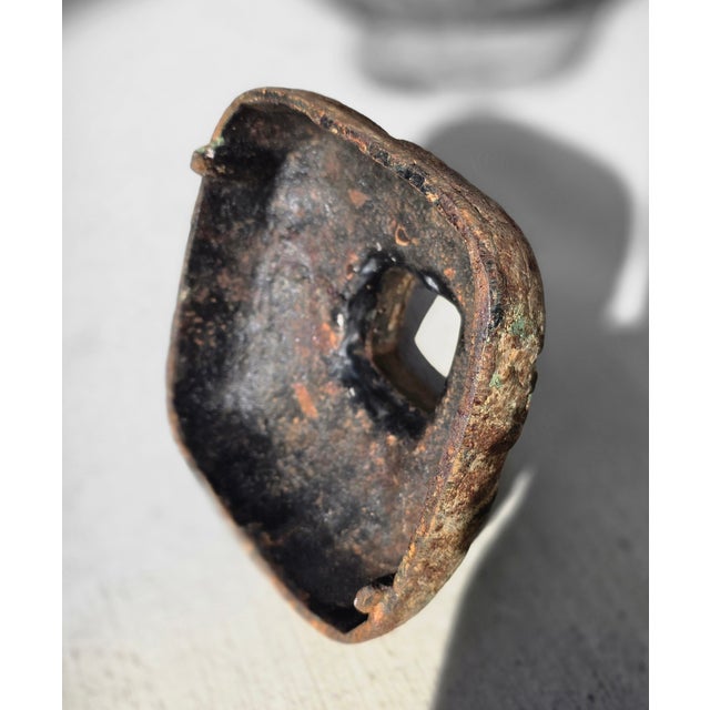 Green Cast Iron Archaic Style Vessel With Patina For Sale - Image 8 of 13