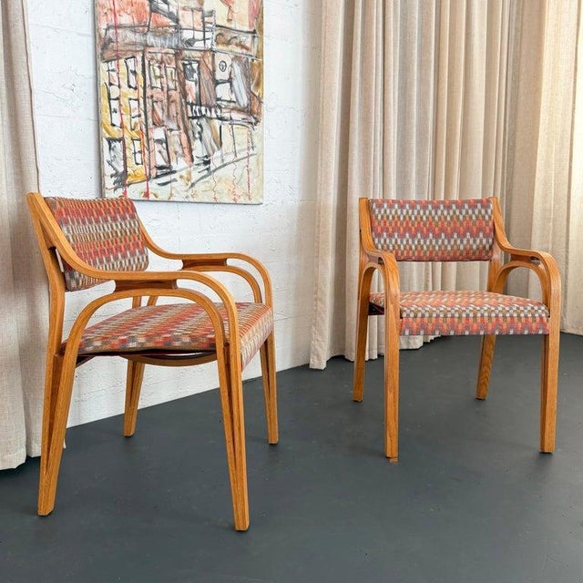Mid-Century Modern Pair of Mid Century Modern Bentwood Outline Armchairs For Sale - Image 3 of 10