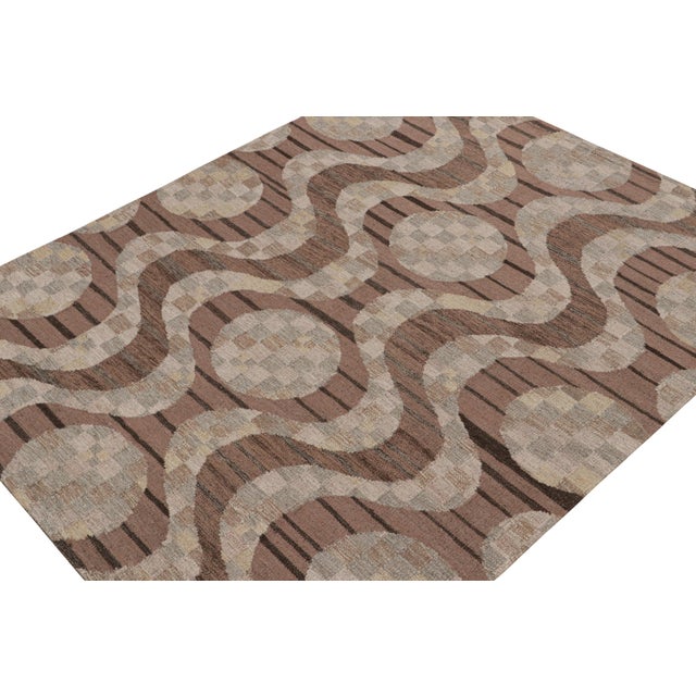 Rug & Kilim’s Scandinavian Style Kilim With Beige-Brown & Gray Patterns For Sale In New York - Image 6 of 7