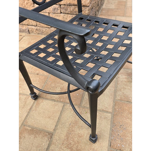 Outdoor Dining Table & Chairs W/ Cushions For Sale In New York - Image 6 of 11