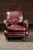 Late 20th Century Late 20th Century Pair of Plush Leather Armchairs With Ottoman in Burgundy For Sale - Image 5 of 18