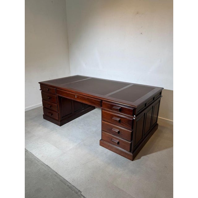 Double-Sided Executive Desk in Mahogany For Sale - Image 6 of 11