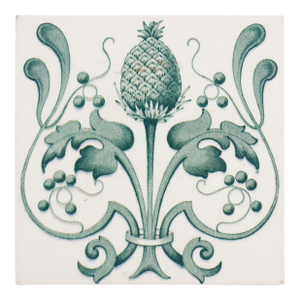 Belgian Art Nouveau Tile With Floral Design, C. 1920