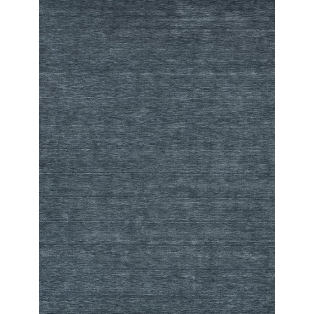 Ink Blue Exquisite Rugs Roche Handmade New Zealand Wool Dark Blue Rug-14'X18' For Sale - Image 8 of 8