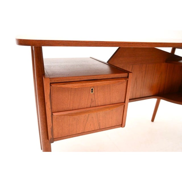 Vintage Danish Teak Desk by Gunnar Nielsen for Tibergaard, 1960s For Sale - Image 10 of 11