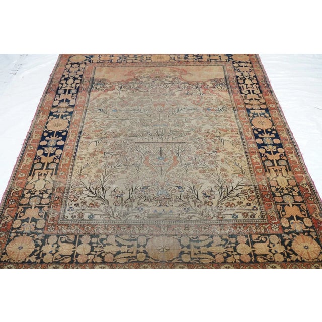 Textile Late 19th Century Antique Mohtasham Kashan Rug 4'6'' x 6'6'' For Sale - Image 7 of 10