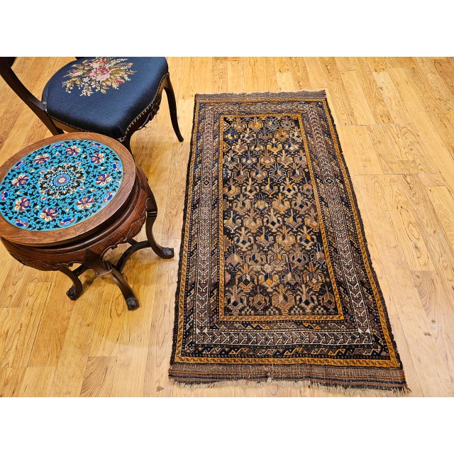 Antique Baluch Tribal Area Rug, Handwoven Wool, Allover Geometric Pattern For Sale - Image 12 of 18