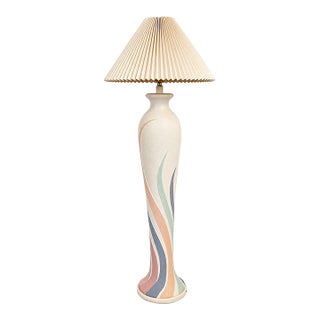 1980s Postmodern Plaster Floor Lamp For Sale