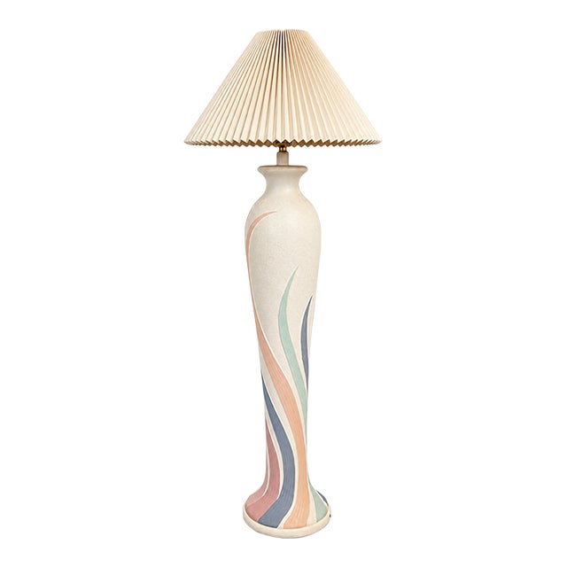 1980s Postmodern Plaster Floor Lamp For Sale
