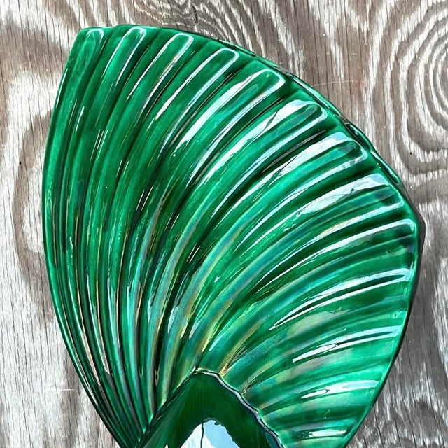 Mid 20th Century Vintage Glazed Ceramic Gladiola Vase For Sale - Image 10 of 13