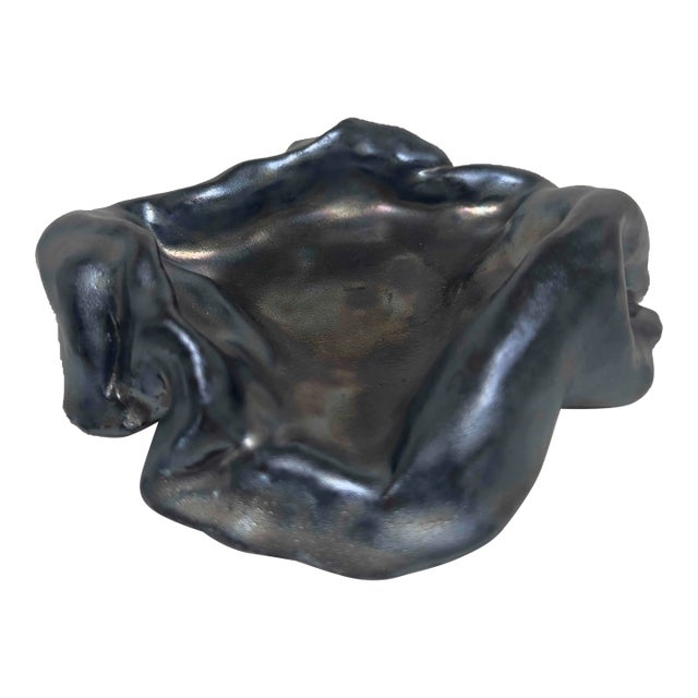 French Raku Melting Candle Holder by Virginie Hastoy For Sale