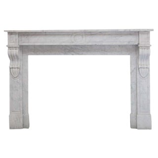 19th Century Louis Philippe Carrara Marble Fireplace Mantel For Sale