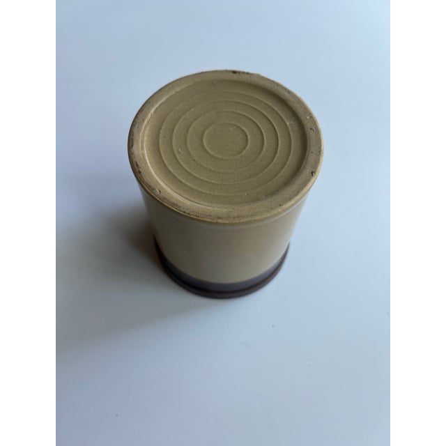 American Small Brown and Tan Pencil Crock For Sale - Image 3 of 3