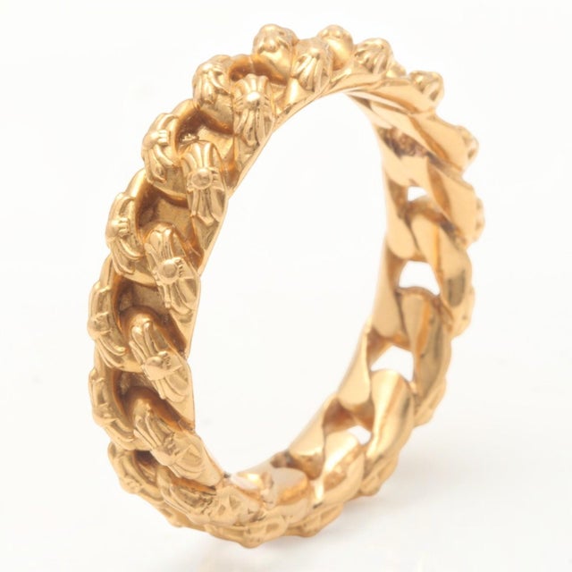Authentic Chrome Hearts Link Men's Ring in 22k Solid Yellow Gold 16.1g, Size 12 For Sale - Image 4 of 10