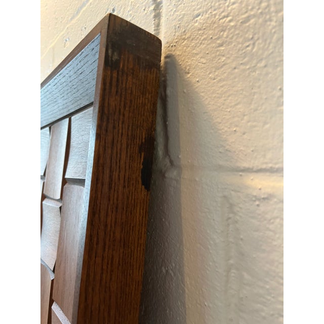 Vintage Tabago Furniture Walnut Brutalist Style Wall Mirror For Sale In New York - Image 6 of 6