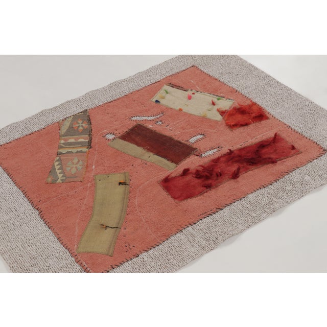 Handwoven in hemp circa 1950-1960, this 3x4 vintage Turkish patchwork tapestry is an exceptional addition to Rug & Kilim’s...