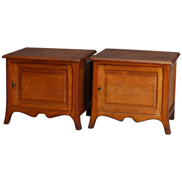 Vintage French Raised Panel Maple Single Door Side Stands - a Pair For Sale - Image 13 of 13