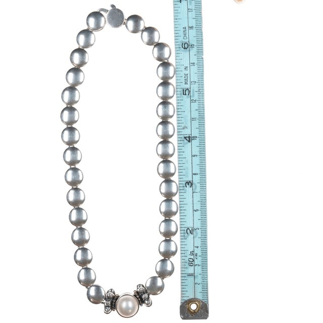 Lagos Caviar 18k/sterling Mabe Pearl Necklace For Sale - Image 9 of 10