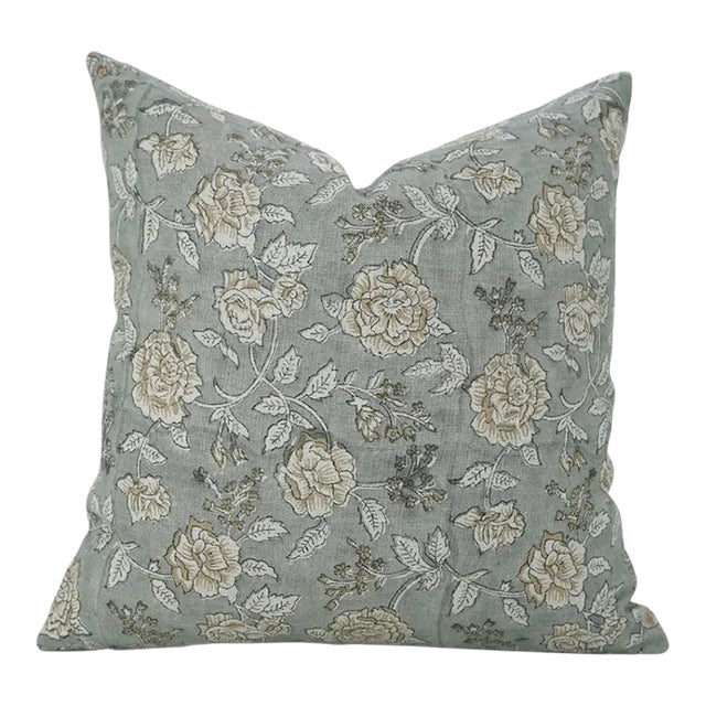 Fabdivine Eco-Friendly Block Printed Cover 22x22 Inch Pure Linen- Rameshwaram For Sale