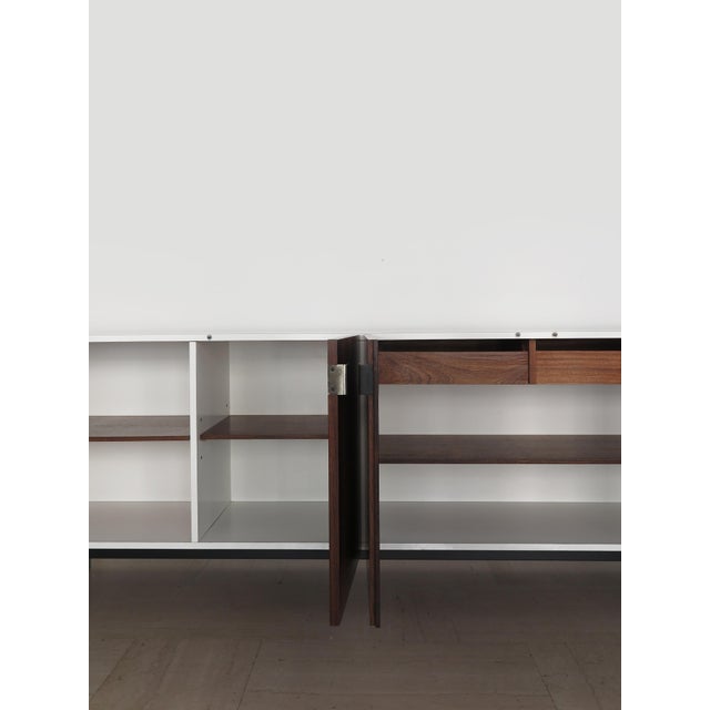 Sideboard in White Formica and Dark Wood, Italy, 1960s For Sale - Image 6 of 18