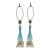 Pair of Vintage Murano Handblown Blue and Clear Glass Table Lamps For Sale