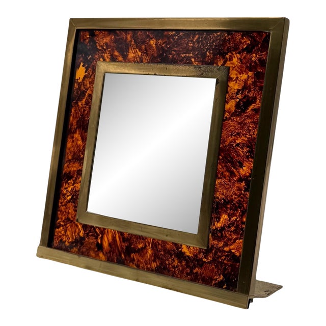 Hollywood Regency Lucite & Brass Picture Frame – In the Manner of Gabriella Crespi, Italy 1970s For Sale