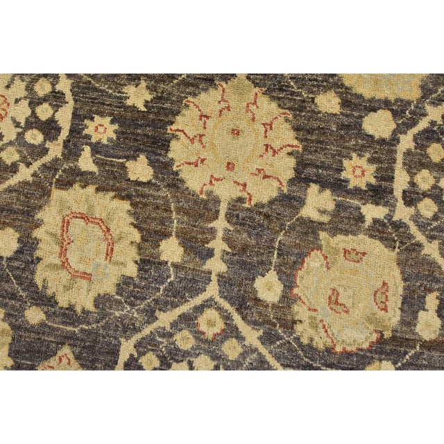 Ziegler Rug 6’4” X 9′ Dark Gray Wool Traditional Hand-Knotted Oriental Carpet For Sale - Image 4 of 13