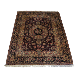 Vintage Chinese Sino Oriental Hand Knotted Burgundy Wool Area Rug 8' X 10'