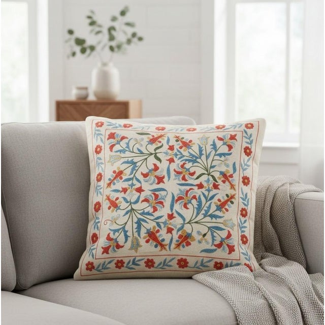 New Hand-Embroidered 100% Silk Cushion Cover – Authentic Uzbek Textile Art Elevate your home décor with this exquisite...