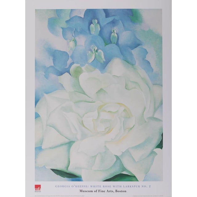 White Rose with Larkspur Poster after Georgia O'Keeffe For Sale - Image 6 of 6