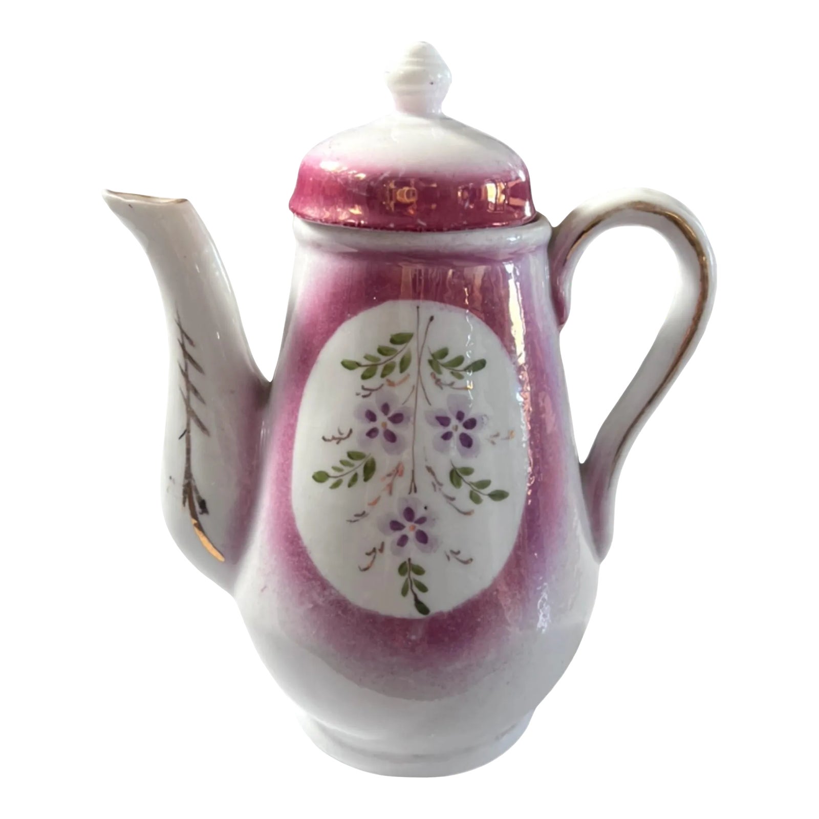 Vintage Rose Luster Tea Pot | Chairish
