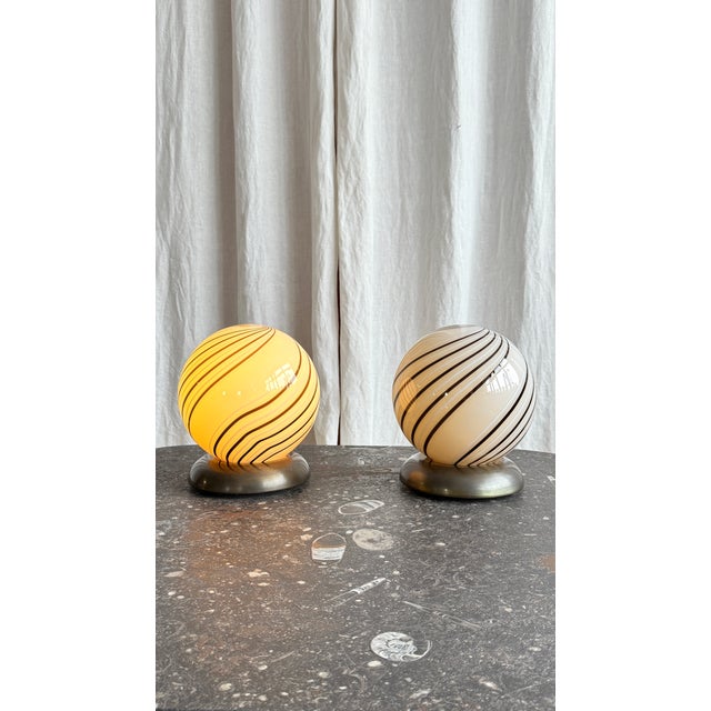 Mid-Century Swirl Murano Glass Table Lamp attributed to Zonca, Italy, 1970s For Sale - Image 6 of 18